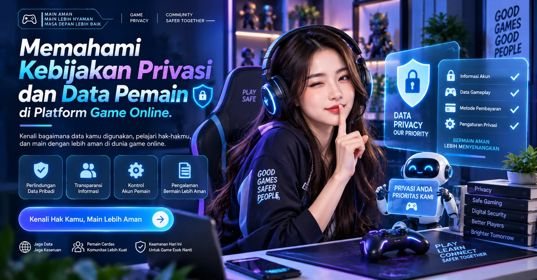 Ilustrasi kebijakan privasi platform game